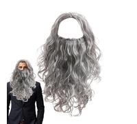 Long Beards and Wigs for Men - Grey Wizard Wig with Beard | Ideal for Role Play, Halloween Party, Cosplay and Shows, Perfect Accessory for Characters