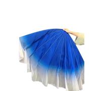 Long Belly Dance Fans,Fan Veils Belly Dance Big Size Fan Veil Soft Chiffon Fabric Fans Bendable Stick Stage Performance Props Accessories Adults 1pcs(Royal blue white,85cm)