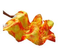 Long Belly Dance Fans,Fan Veils Tie-dye 1 Pair Real Silk Belly Dance Fans Classic Size Bamboo Ribs Fan Veil Preformance Show Props(Pink,210x90cm)