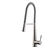 Long Bend Tight Spring Cabbage Pot Kitchen Faucet Flume Stainless Steel Cold and Hot Water Mixer Single Handle