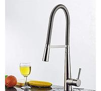 Long Bend Tight Spring Cabbage Pot Kitchen Faucet Kitchen Flume Faucet Stainless Steel Cold and Hot Water Mixer Single Handle