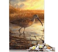 Long-billed Curlew at Sunset Jigsaw Puzzles Puzzles for Adults Kids. 1000 Piece Great Gifts Challenge Toy Educational Games Home Decoration for Adults& Kids Age 14 Years Up 1000pcs (40x28cm)