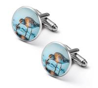 Long-billed Curlew Men's Alloy Cufflinks Classic Cuff Link Fashion Shirt Accessories for Business Party Wedding 2.0cm