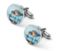 Long-billed Curlew Men's Cufflinks Classic Alloy Cuff Link Fashion Shirt Accessories for Business Party Wedding 1.7cm
