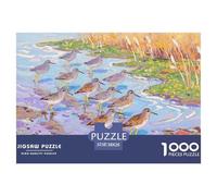 Long-billed Curlew Wooden Jigsaw Puzzle Waterproof 1000 Piece Puzzles for Adults Gifts Impossible Educational Games