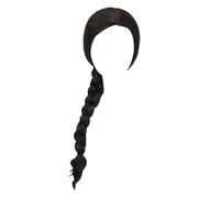 Long Black Wig - High-Temperature Wire 80cm | Synthetic Plaited Halloween Wig with Fringe | Realistic Gothic Cosplay Hairpiece for Women’s Costume, Carnival, Masquerade, and Party Events