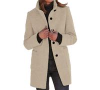 Long Blazers For Women Uk Plus Size | Boucle Jackets For Women Uk Winter Coats Mid Length Single Breasted Coat Comfortable Wool Cardigan Lapel Chunky Cardigans Windproof Long Jacket With Pockets