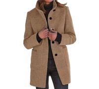 Long Blazers For Women Uk Plus Size | Boucle Jackets For Women Uk Winter Coats Mid Length Single Breasted Coat Comfortable Wool Cardigan Lapel Chunky Cardigans Windproof Long Jacket With Pockets