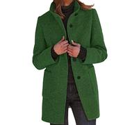 Long Blazers For Women Uk Plus Size | Boucle Jackets For Women Uk Winter Coats Mid Length Single Breasted Coat Comfortable Wool Cardigan Lapel Chunky Cardigans Windproof Long Jacket With Pockets