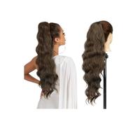 Long Blonde Synthetic Ponytails Body Wavy Drawstring Ponytail for Women Black Brown Hair Clip In Extensions Hair Extension for Daily Use(Light Brown)