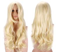 Long Blonde Wigs for Women, Blonde Curly Wig, 27’’ Long Curly Wigs, Ladies Fancy Dress Wig Synthetic Hair, Womens Full Hair Replacement Wigs for Daily Wear Cosplay Masquerade