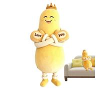 Long Body Eggplant Cuddle Soothing Decorative Cushion | Cuddly Toys for Men Teens Students Home Bedroom Apartment Sofa Yellow