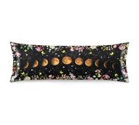 Long Body Pillowcase With Zipper 20x54 Inches Silk Satin Moon Phases Moon Phase Moonlit Star Night Boho Flower Decorative Soft Bed s s Pillow Cover 1PCS