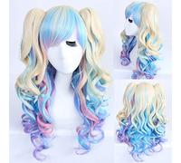 Long Body Wave Lolita cosplay wig Universal thick brown Pink Blonde purple blue Multi-color Synthetic hair with 2 Ponytails wigs lolita wig wig PL-385
