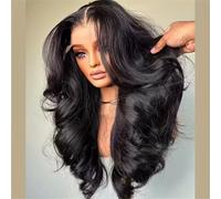 Long Body Wave Peruvian Human Hair Wigs For Women, High Density Transparent Lace Frontal Wig With Baby Hair