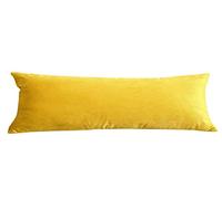 Long Bolster Pillow Case Mustard 5 Feet, Bolster Pillowcase with Envelope Closure, Multi-Purpose Large Bolsters For Nursing Pregnancy Maternity Neck Support (Mustard 5FT, 60″x19″ inch)