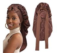 Long Bonnet for Braids - Satin Silky Large Sleeping Cap for Women Braid Curly Hair | Long Satin Bonnet for Women, Hooded Hair Dryer for Home, Breathable Soft Elastic Long Hair Bonnet for Sleeping