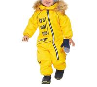 Long Boy Snowsuits for Children's Winter: Boys Thermal Snow Overall with Removable Hood, Mud-Suit - Outdoor Softshell, Windproof Ski Suit (Yellow, 4-5 Years)