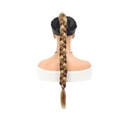 Long Braid Ponytail Tie Straight Sleek Wrap Around Braid Hair Extensions Pony tail Natural Soft Synthetic Hairpiece Black Brown 30 Inch for Daily Use(12H24)