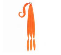 Long Braided Ponytail Extension with Hair Tie Straight Wrap Around Hair Extensions(ORANGE)