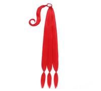 Long Braided Ponytail Extension with Hair Tie Straight Wrap Around Hair Extensions(RED)