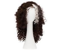 Long Brown Curly Wig with Highlight Wavy Curly Witch Fancy Dress Cosplay Costume Wig Heat Resistant Synthetic Women