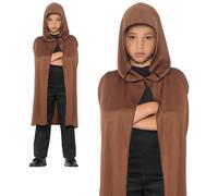 Long Brown Robe Childrens Halloween Brown Cape Fancy Dress Accessory Kids