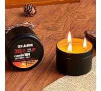 Long-Burning Emergency Candle,Camping Candles Survival, 36-Hour Survival Kit in Tin Box for Blackout,Winter Storm,Hunting,Power Outages Essentials,Long Burning Survivals Kit,3 Wicks (1pcs)