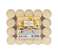 Long Burning Scented Night Lights Pack of 20 - 7 Hour Burn Time Tealight Candles, Aromatherapy Home Fragrance Candles for Spa, Relaxation, Wedding, Party & Home Decor (Vanilla)