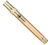 Long Candle Lighter refillable Butane Torch Lighter Windproof Flame with Visible Butane Window and Hole Punch for Barbecue Fireplace(Gold)