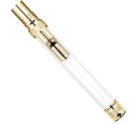 Long Candle Lighter refillable Butane Torch Lighter Windproof Flame with Visible Butane Window and Hole Punch for Barbecue Fireplace(White)