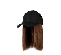 Long Cap Attached Hair Wig Straight Adjustable Hat Hairstyle Wig Men's Visors (Blonde,Medium)