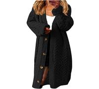 Long Cardigan for Women Knit Long Sleeve Sweater Coats Button Down Knee Length Casual Loose Fit Open Front Jackets