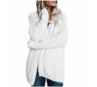Long Cardigans For Women Fleece Coats,Winter Fleece Jacket Women Long Sleeves Soft Fluffy Coat Warm Thickening Ladies Jumper Tops Hooded Casual Loose Comfy Waterfall Cardigan Solid Trendy Sweater