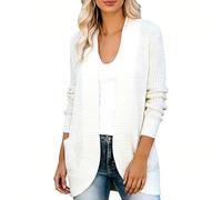 Long Cardigans For Women Uk,Long Sleeve Arched Placket Chunky Knit Draped Cardigan Sweater Coat Soft Casual Outerwear