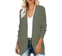 Long Cardigans For Women Uk,Long Sleeve Arched Placket Chunky Knit Draped Cardigan Sweater Coat Soft Casual Outerwear