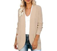 Long Cardigans For Women Uk,Long Sleeve Arched Placket Chunky Knit Draped Cardigan Sweater Coat Soft Casual Outerwear