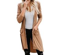 Long Cardigans for Women UK Womens Summer Cardigans Lightweight Soft Button Down Casual Cropped Knit Shrugs Jumper Casual Elegant V Neck Plus Size Outwear with Pockets Brown