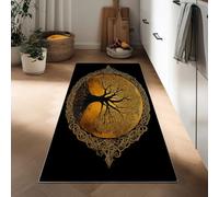 Long Carpet Runner 50 x 140 cm, Non-slip Circles Tree Of Life Hallway Runner Door Mat - Washable Abstract Art Area Rugs Kitchen Floor Mat Carpet for Bathroom Entrance Bedroom Stair