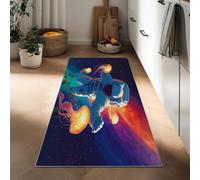 Long Carpet Runner 50 x 140 cm, Non Slip Space Starry Sky Astronaut Hallway Runner Door Mat - Washable Oil Painting Style Area Rugs Kitchen Floor Mat Carpet for Bathroom Entrance Bedroom Stair