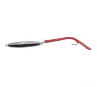 Long Cast Fishing Lure Mimicking Eel Movement PVC Tin Body and Single Hook for Targeting Predatory Fish in Offshore and Shore Environments (Red)