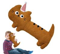 Long Cat Pillow - Cute Animal Plush, 7.87 inches Soft Kitten Cushion, Fabric Stuffed Pillow with Elongated Shape Design, Home Decoration Accessory with Winter Feel, Hugging Plush Toy for Kids Girl Boy