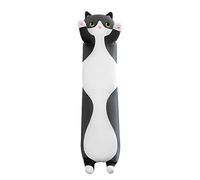 Long Cat Plush Pillow, Cute Cat Plush Pillow, Plush Filled Throw Pillow, Sleep Doll Throw Pillow for Kids, Girlfriends and Adults (50, Black)