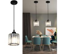 Long Chandeliers for High Ceilings,Modern Crystal Pendant Light,Raindrop Drop Lamp,Hanging Flush Mount Lighting Fixtures for Spiral Staircase,Foyer,Entryway,Living Room,Black (1 Lights)