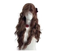 Long Chestnut Brown Curly Wig - Synthetic Loose Waves For Women, Full Head Coverage