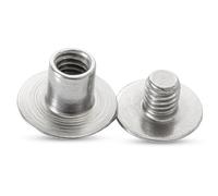 Long Chicago Rivet Binding Screws Nails Rivets Cross Head Button Rivets Round Flat Head Stud Screw for DIY Leather Decoration, Bookbinding, Photo Album Binding Silver Pack of 10