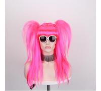 Long Clip-In Ponytail Wig for Women, Thick Drawstring Pigtail with Claw Attachment, Vibrant Hot Pink Color, Ideal for Lolita and Anime Cosplay, Halloween Costume Party.