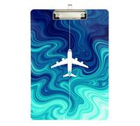 Long clipboard Airplane Piloting Plane Blue Standard Hole for Softball Coaches clipboard Teacher Size 9 x 12.5 Tabla para escribir con Clip