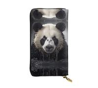 Long clutch Panda in the water printed zipper wallet suitable for travel work and attending banquets
