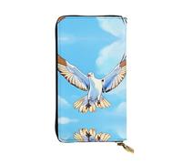 Long clutch Seagulls in flight printed zipper wallet suitable for travel work and attending banquets
